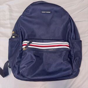 Tommy Hilfiger Navy Backpack with Red-White Stripe Detail
